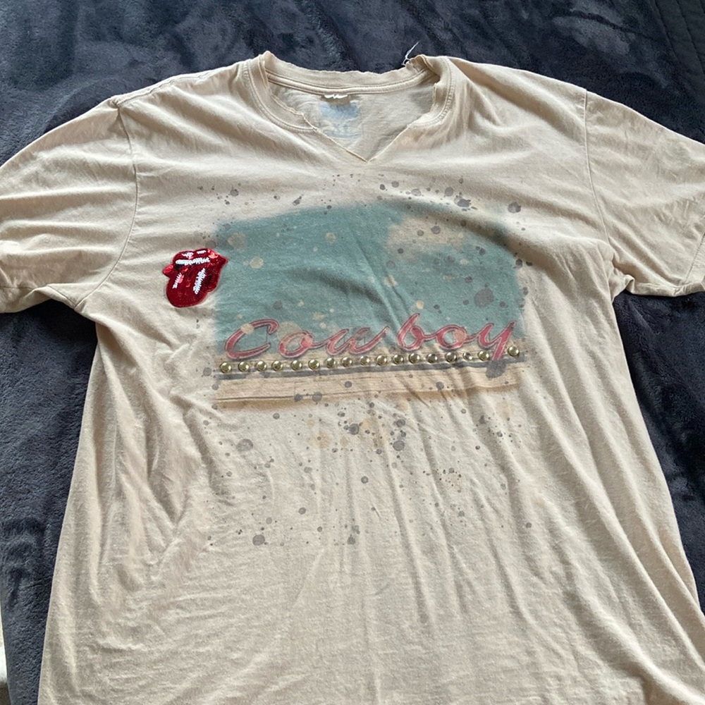 Oversized Cowboy Tee w/ embellishments